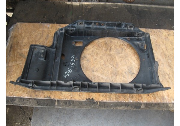 Дифузор радіатора Peugeot 206, 9631006880, 9631006980, для авто з кондиціонером
